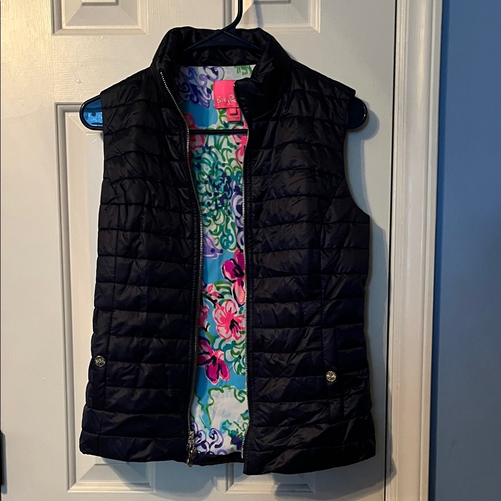 Lilly Pulitzer Navy Blue Quilted Vest - Picture 3 of 4